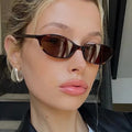 Fashion Small Frame Elliptical Sunglasses Women Colorful Lens Cat Eye Glasses Simple Design Sun Glasses UV400