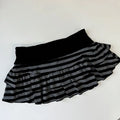 2026 Summer New Women's Wear  Y2K Grunge Black and Grey Striped Ruffle Mini Skirt  High Waist Elastic Waist Tight A-line Skirt