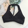 Women's T-Back Adjustable Strap Yoga Halter Sports Bra - Quick-Dry, Breathable, Shockproof Gym Tank Top