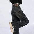 Spring And Autumn Retro High Wide-Leg Jeans For Women 2025 Trend New Small Size American Style Loose Straight Pants