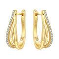 Original 2026 S925 Sterling Silver Zircon 18K Gold Lining Vintage Hoop Earrings for Women Birthday Party Wedding Gift Jewellery