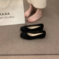 Square Toe Ballet Flats Women Soft Sole Casual Shoes Elegant Bow Shallow Slip-On Work Daily Vintage Ladies Footwear