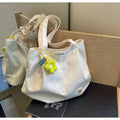 Women's Bag Casual Large Capacity Fashion Korean Version Shoulder Kawaii Bag Simple Canvas Tote Nice Bag Solid Color Girls Gift