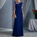 BWQ Elegant Dresses For Women Wedding Guest Cocktail Party Dress Sexy Lace Patchwork Prom Long Dresses Evening Gowns