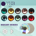 YHB Bright Series Dazzling Nonhotfix 16cut Golden Flatback Hotfix Rhinestones For Shoes Bags Garment SS16 SS20 SS30