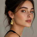 New Gold Silver Drop Earrings Twist Design Lightweight Floral Dangle Earrings Calla Lily Earrings Women