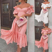 Summer Dresses For Women Trendy Boho Sundresses Sexy Off Shoulder Cocktail Party Dress Hollow Out Vacation Dress Vestidos