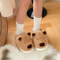 Capybara Plush Slippers for Women Home Fluffy Winter Mules Platform Shoes Girls Casual Indoor Fuzzy Fur Slides Unisex Footwear