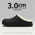 Winter Warm Fleece Slippers for Women Men Waterproof Outdoor Wear Thick Sole House Shoes Indoor Non-Slip Casual Clogs