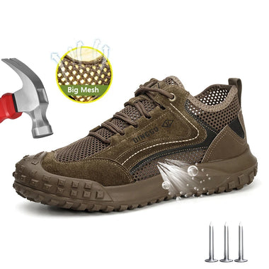 Work Safety Shoes Men Breathable Indestructible Non slip Work Sneakers Anti Smash Anti-puncture Security Protective Safety Boots