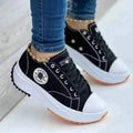Shoes for Women Classic White Canvas Sneakers Fashion Platform Women Casual shoes High Quality Lace-Up Feamle Tennis Shoes 35-43