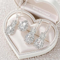 4Pcs Women Jewelry Set Teardrop Crystal Pendant Necklace Earrings Wedding Daily Banquet Anniversary Jewelry Gifts