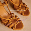 Women Shoes Elegant Mid Heels Sandals Chic Purple Ring Sandals Women Elegant Block Mid Heels Cross Strap Dress Shoes Ladies Summer Crackle Metallic Leather Sandals