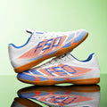 Low‑cut IC Indoor Flat Soccer Shoes, Light PU Upper, Flexible Rubber Flat Sole, Unisex Adult Five‑a‑side Training Shoes