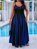 Stylish Plus Size Women's Maxi Dress with Elegant Striped Design for Effortless Summer Fashion