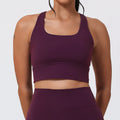 Hearuisavy Summer Running Sports Vest With Padded Bra ECO Gym Push Up Yoga Top Women Cross Back U-Neckline Fitness Underwear