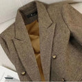High-Quality Suit Jacket Women 2025 New Autumn Winter Word Pattern Blazer Coat Female Temperament Cool Design Unique Ladies Tops