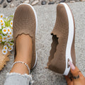 Women's Comfortable Knit Slip-On Shoes Breathable Ultra Lightweight Casual Loafers Soft Sole Non-slip Walking Sneakers for Work