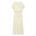 Women's Dress 2026 Summer New Style Solid Color Short Sleeve Ruffle Decor Midi Maxi Dress Elegant and Gentle Romantic