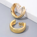 Simple Stainless Steel Gold Color Hoop Earrings For Women Vintage Circle Round Minimalist Earrings Party C-shape Jewelry Gifts