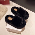 2026 Autumn Winter Fluffy Slippers Women House Home Fur Slippers For Women Flat Platform Cozy Fuzzy Indoor Shoes Korean Slides