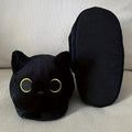 Siamese Cat Snail Cotton Shoes Y2K Alien Plush Slippers Black Full Pack Doll Shoes Warm Performance Home Non Slip Slippers