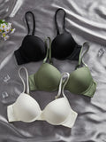 PEACE IN LOVE Solid Basic Women Bras Seamless Thin Cup Push Up Bra Everyday Comfort Underwire Lingerie