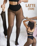 2026 New One Seam Fleece Lined Tights Sexy Black Shaping Thermal Leggings Translucent Pantyhose Sheer Fleece Leggings Plus Size