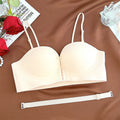 FINETOO Front Closure Push Up Bras Sexy Seamless Plunge No Steel Brassiere Thick Female Underwear Solid Color Invisible Lingerie