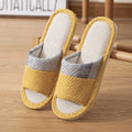 2026 Hot Sale Women Linen Slippers Spring Indoor Slides Couples Non-slip Wear-resistant Sandals Quiet Linen House Slippers