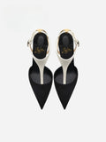 2026 New Pointed Stiletto High Heels Shallow Mouth Banquet Fashion Baotou Back Buckle Sandals