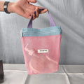 Homefish Foldable Mesh Cosmetic Bag Ins Style Bright Color Portable Women Summer Toiletry Storage Bag Beach Makeup Pouch