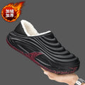 2026 Winter Warm Plush Lined Slippers Unisex Dual-Wear Adjustable Back Strap Thick EVA Sole Flat Indoor and Outdoor Shoes