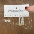 Fashion Geometric Hoop Earrings Set for Women Vintage Bohemian Pearl Gold Color Round Earring Punk Daily Wear Jewelry Gifts 2025