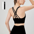 Summer Women Sports Bra Sexy Criss Cross Straps back Sports Top Underwear Shockproof Yoga Running Fitness Crop Top