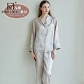 FIMTAIRAH 6A 19MM 100%Silk Pajamas Women's Home Wear   long-sleeved two-piece set 100% mulberry silk Pijamas