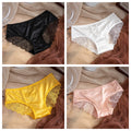 4Pcs/Set Sexy Panties Women Low Waist Briefs Lace Back Hollow Out Underwear Sexy Lingerie Solid Color Female Intimates M-XL