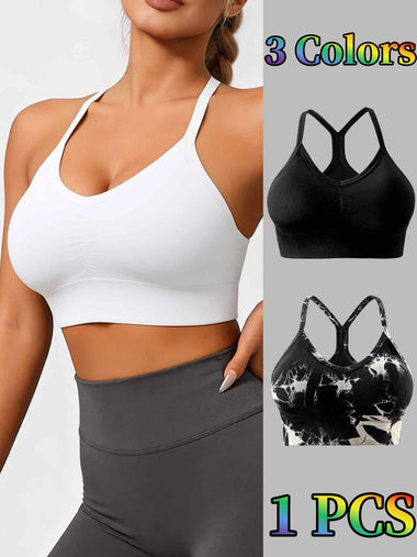Women High Support Push Up Sports Bra Padded Soft Naked Feeling Yoga Bra Breathable Stretch Workout Fitness Athletic Top