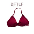 DFTLF Sports Strappy Bra Women Halter Thin Strap Seamless High Support Breathable Soft Push Up Yoga Pilates Gym Workout Fitness