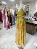 Women's Fashion Spring Summer New Mesh Floral Print Elegant Party Dress ladies Halter Neck Holiday Beach Long Dress