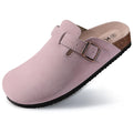 Crestar Women's Suede Clogs Leather Mules Cork Footbed Sandals Potato Shoes with Arch Support Fashion Leather Mules Shoes