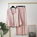 Jacquard Love Pajamas Suit Women Satin Pyjamas Pour Femme Faux Silk Sleepwear Nightwear Home Clothes Two Pieces Shirt&Pants Set