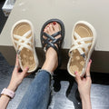 2025 Summer Hot Sale Women Slippers Open Heel Sandals Beach Shoes for Outdoor Round Toe Casual Lightweight Footwear Female Flats