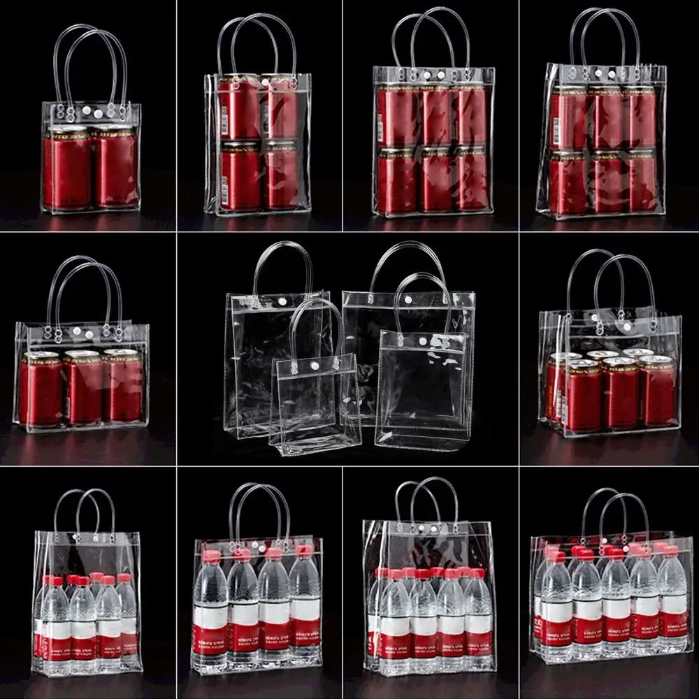 The New Transparent PVC Handbag Large Capacity Multi-purpose Gift Bag Plastic Candy Bag Gift