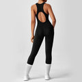Women Yoga Seamless Peach Booty One-Piece Yoga Bodysuit - V-Back Tummy Control Gym Outfit for Women - Sexy Workout Jumpsuit Fitness Bodycon
