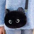 Unique Big Head Cat Crossbody Bag Simulation Fluffy Cat Shoulder Bag Lightweight Versatile Handbag Adult Kid Teenager
