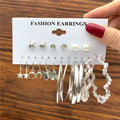 Fashion Geometric Hoop Earrings Set for Women Vintage Bohemian Pearl Gold Color Round Earring Punk Daily Wear Jewelry Gifts 2025