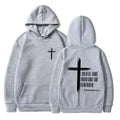 Men's Hoodie with Religious Cross and Motivational Text Prints Pullover Style Fashion Casual HipHop Sweatshirt Harajuku Unisex