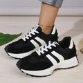 Women's Fashion Chunky Thick Sole Hidden Heel Daddy Sneakers Versatile Lace Up Casual Sports Walking Shoes For Daily Wear