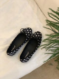 Fashion Silk Women Ballet Flats Shoes Luxury Designer Shallow Female Round Toe Butterfly-Knot Ladies Slides Shoes